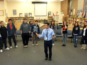 Juarez shares his "La Semilla" workshop with 60 students at Cascade Middle School.